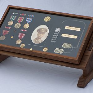 Dad's WWII display case and podium