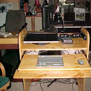 Computer desk open