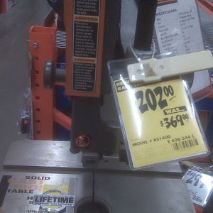 Bandsaw price tag