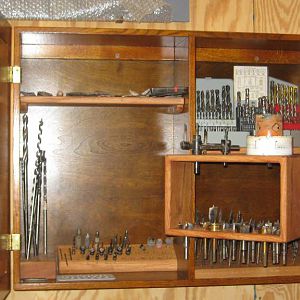 Drill bit storage cabinet