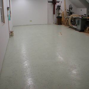 Painted shop floor
