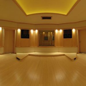 NYC music studio with Mountain on all the wood.