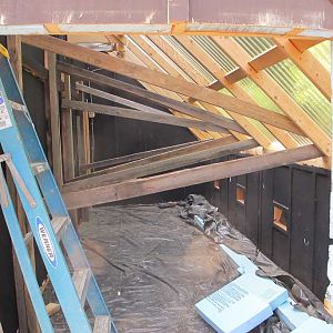 Installing temporary bracing inside kiln