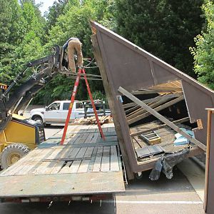 Pivoting kiln onto trailer