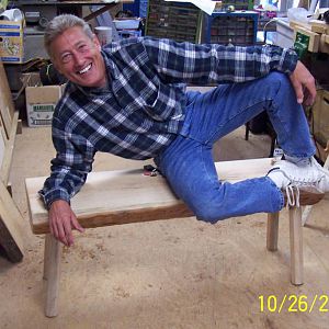 Jim tests the bench