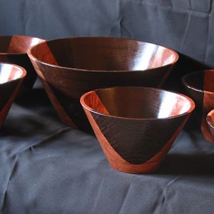Bubinga & Wenge Salad Bowl Set
