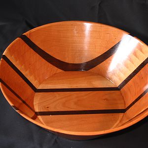 Cherry & Wenge Bowl made with a Scroll Saw- 14" diameter