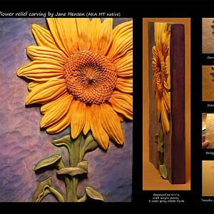 Sunflower Relief Carving