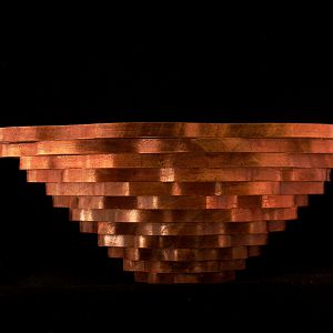 Walnut round basket side view