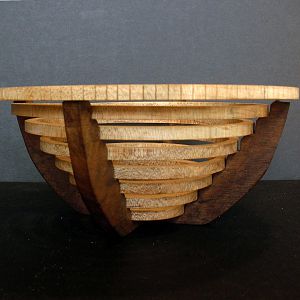 Poplar & Walnut concentric ring basket
