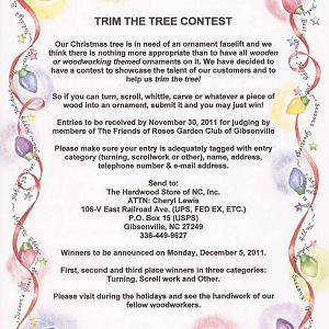 Hardwood Store Tree Contest