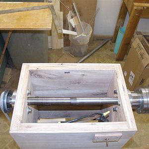 Wooden wood lathe.