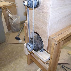 Wooden wood lathe.