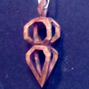 3D Walnut, small 2-tiered with pointed bottom