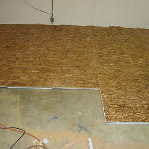 Floor tiles down