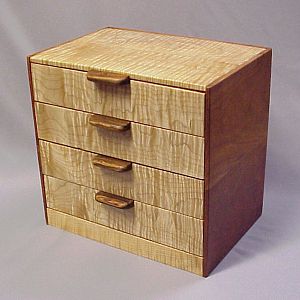 4 Drawer Box, Tiger Maple/Cherry