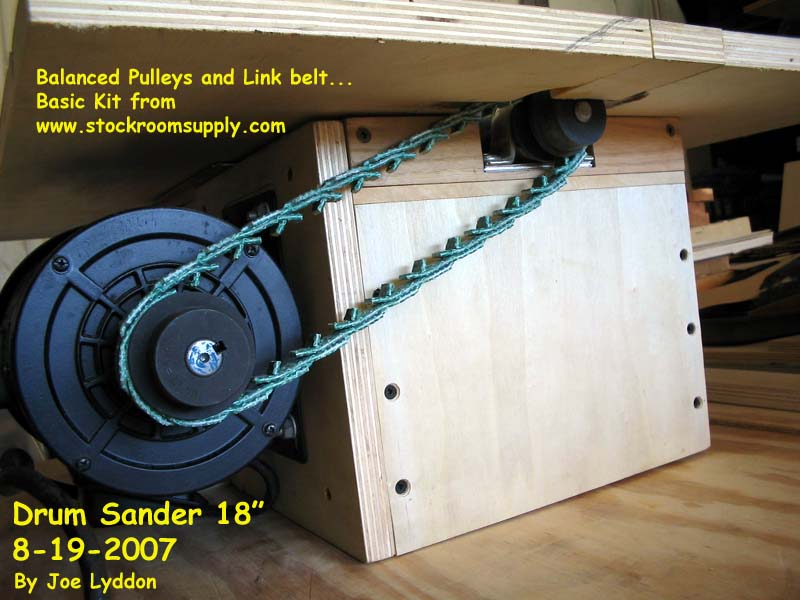 Balanced pulleys and Link belt = smooth operation.