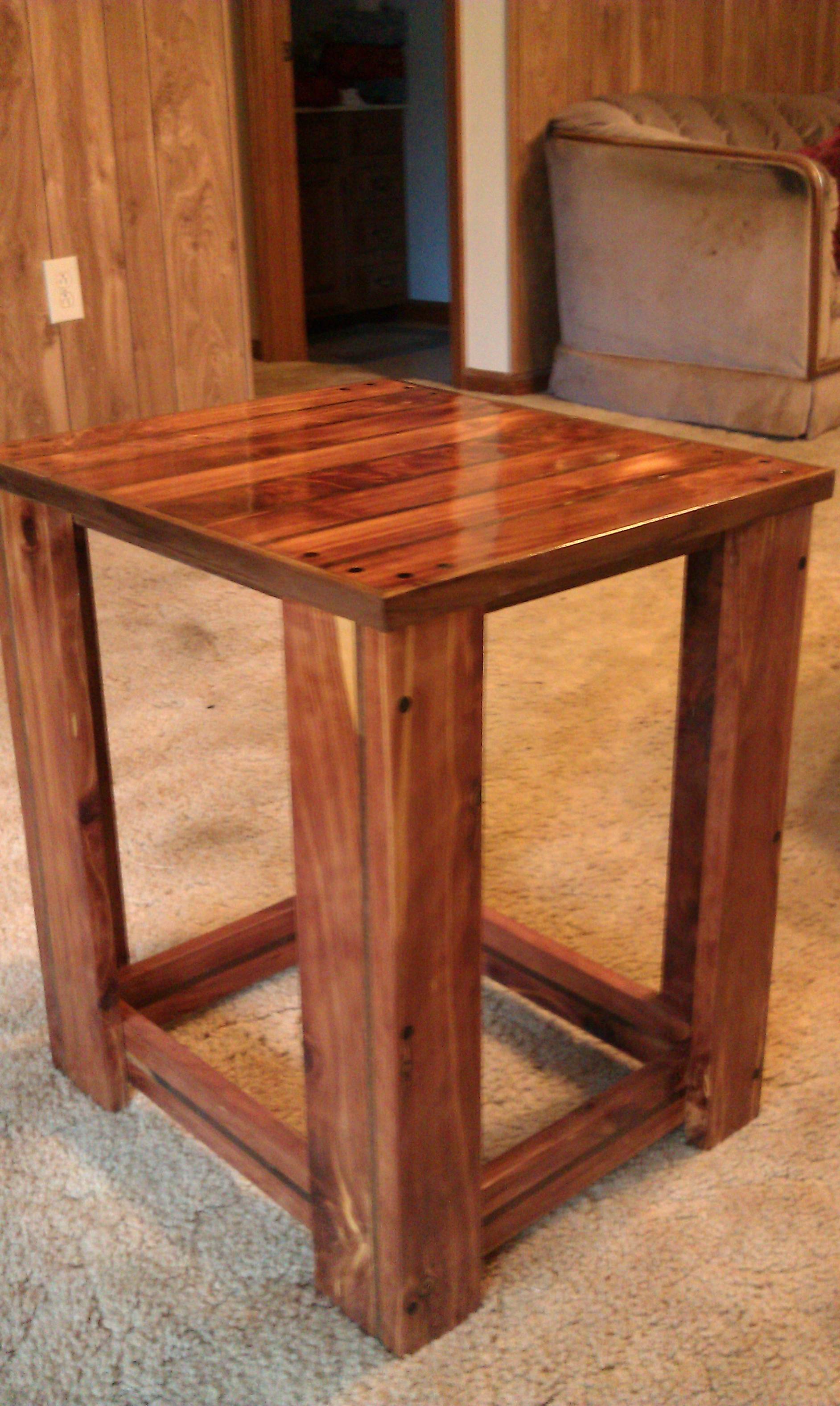 Cedar and Walnut end table