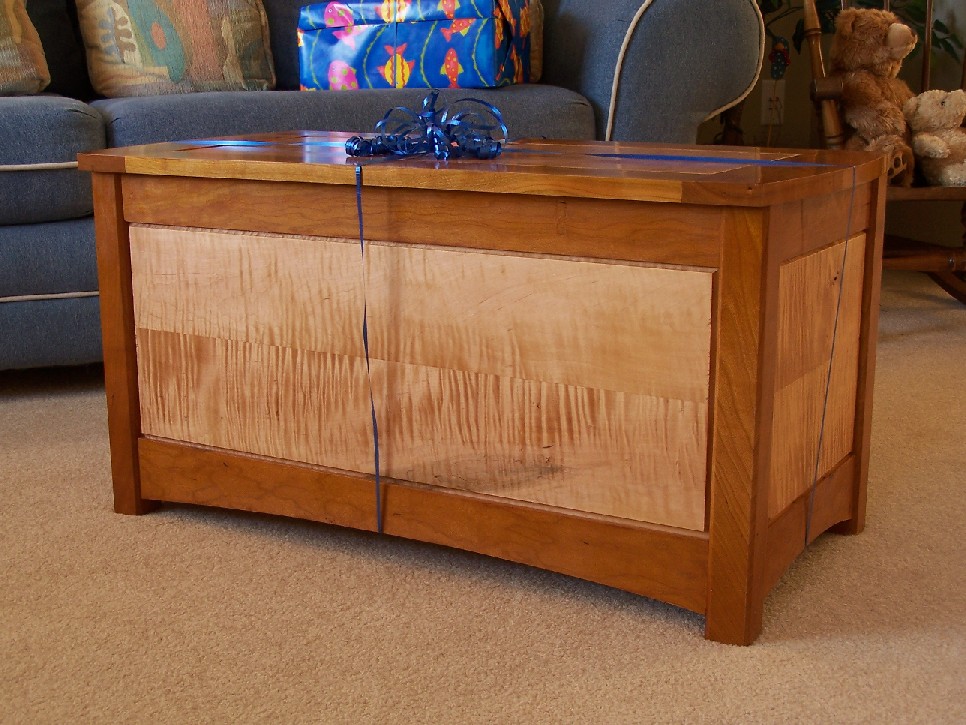 Cherry/curly maple blanket chest