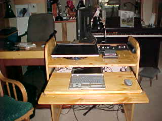 Computer desk open