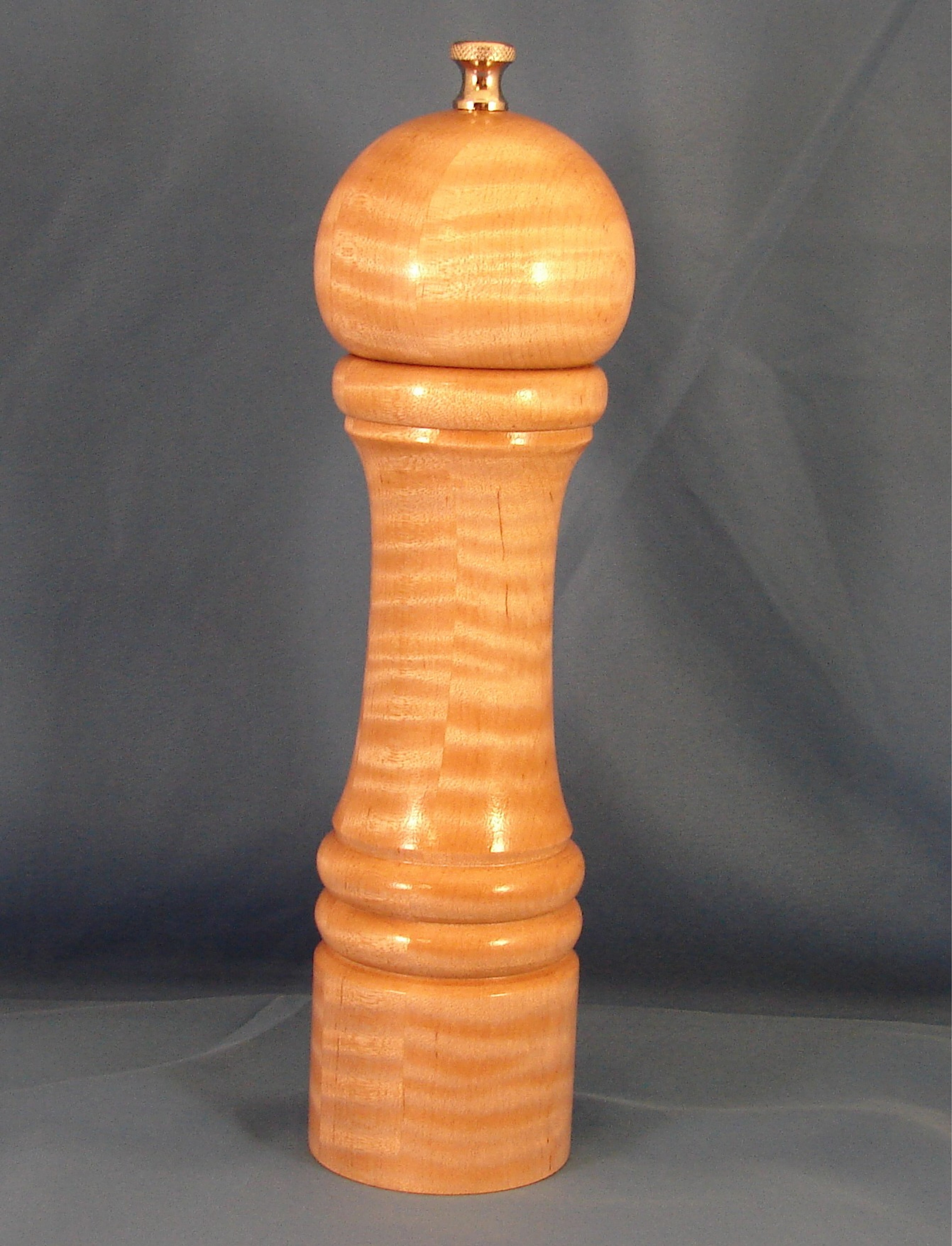 Curly Maple crush-grind pepper mill