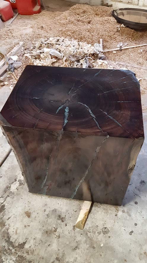 Eucalyptus block end table