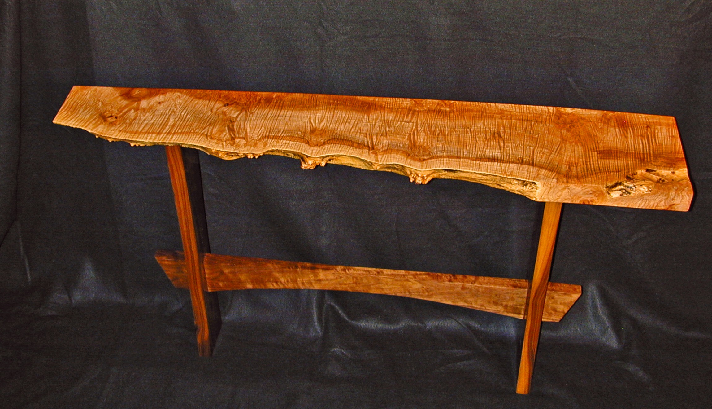Fiddleback Maple & Walnut Sofa Table