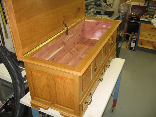 Interior of hope chest