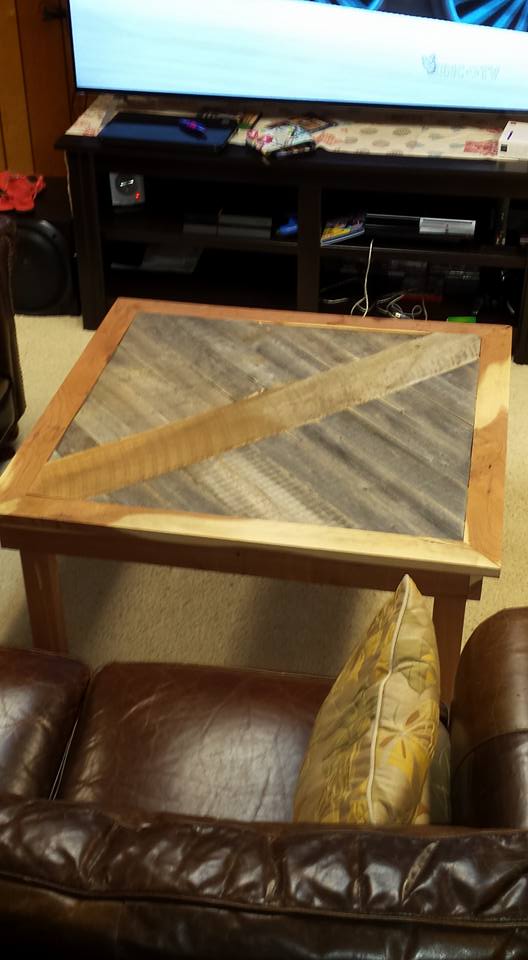 Pallet & Cedar wood coffee table.