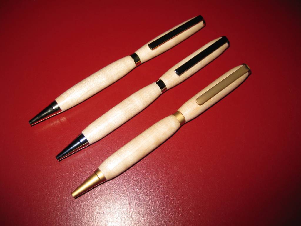 Pens for Mom, Dad, and big sister from cradle wood