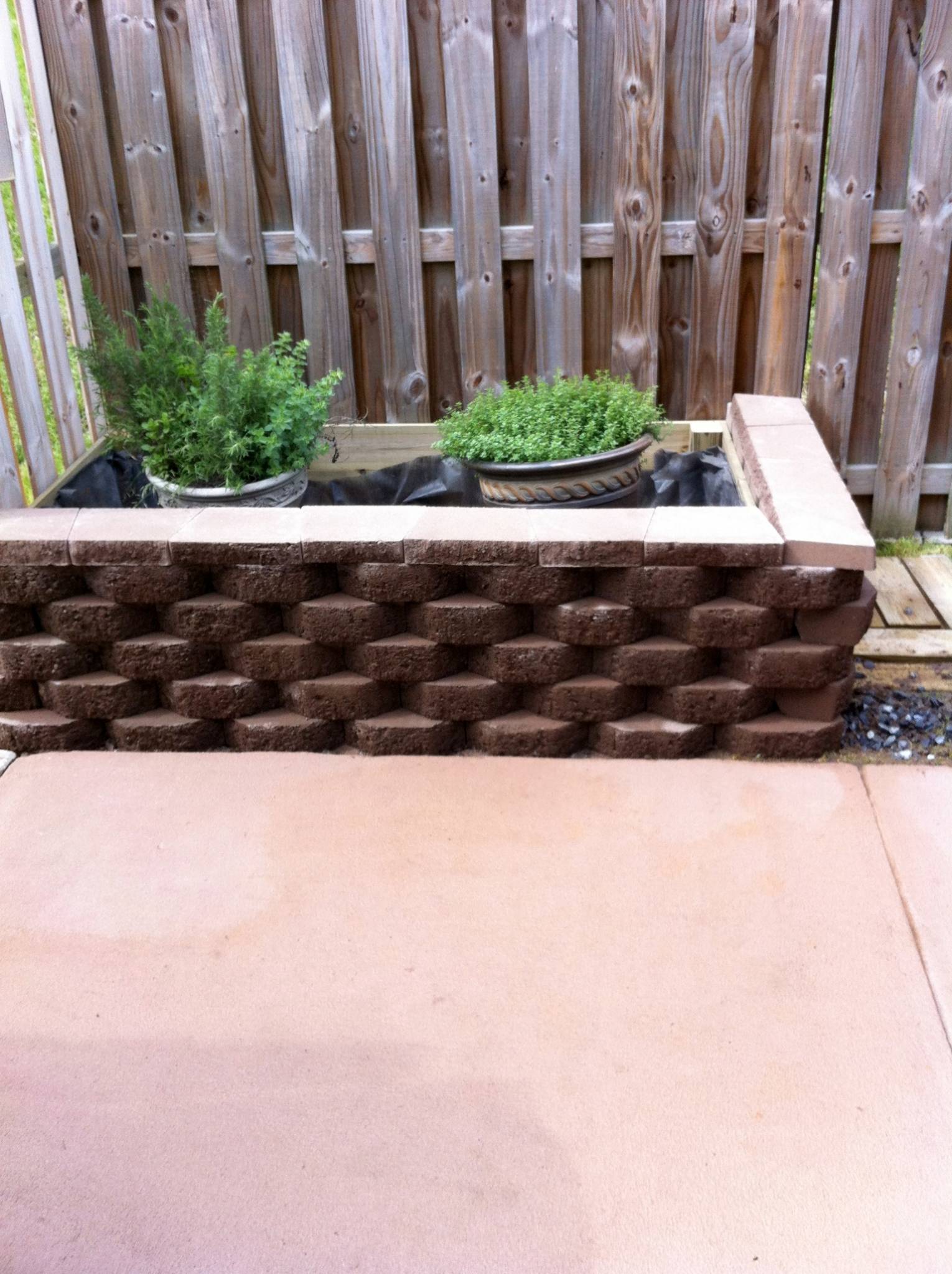 Planter box with stone face finished