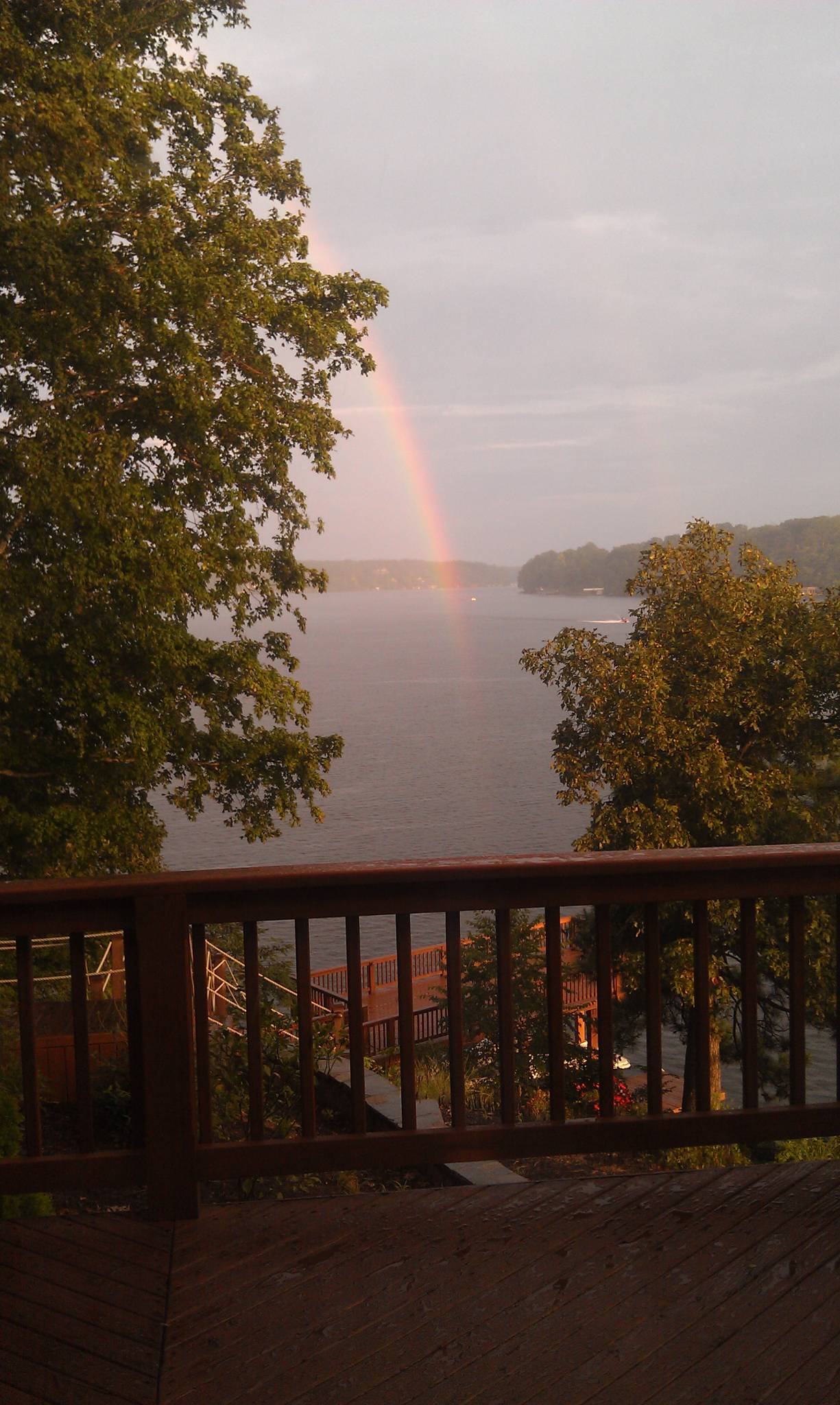 Rainbow at lake