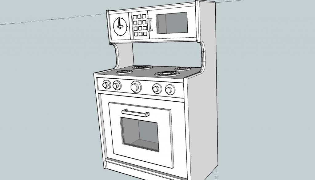 Sketchup of kitchen play stove project