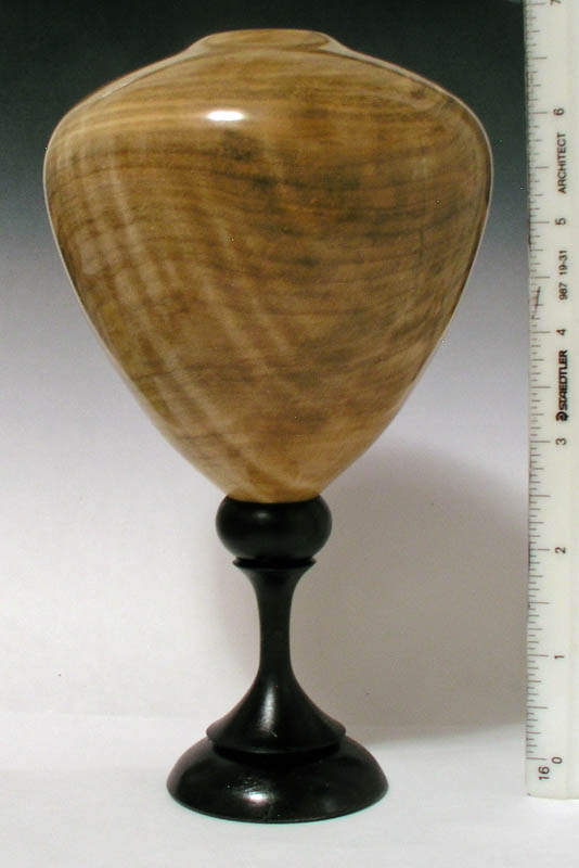 Tiger Maple Hollowform with Holly Pedestal (WIP)