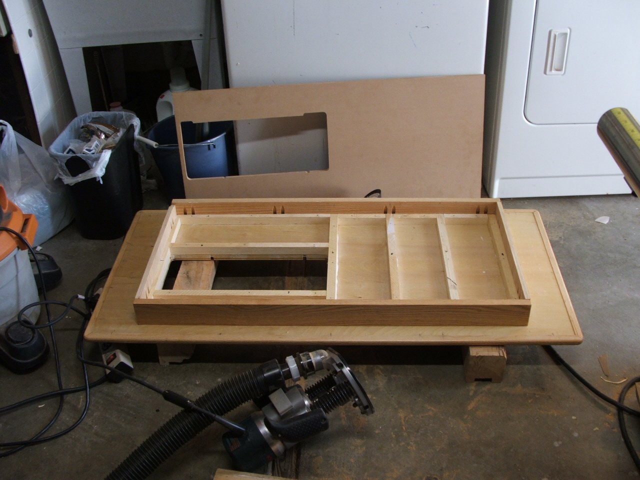 Torsion-box construction of Sewing Console top.