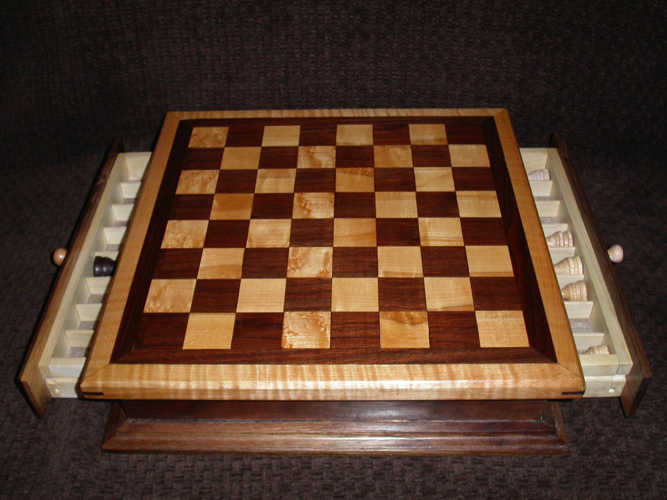 Walnut and Maple Chessboard